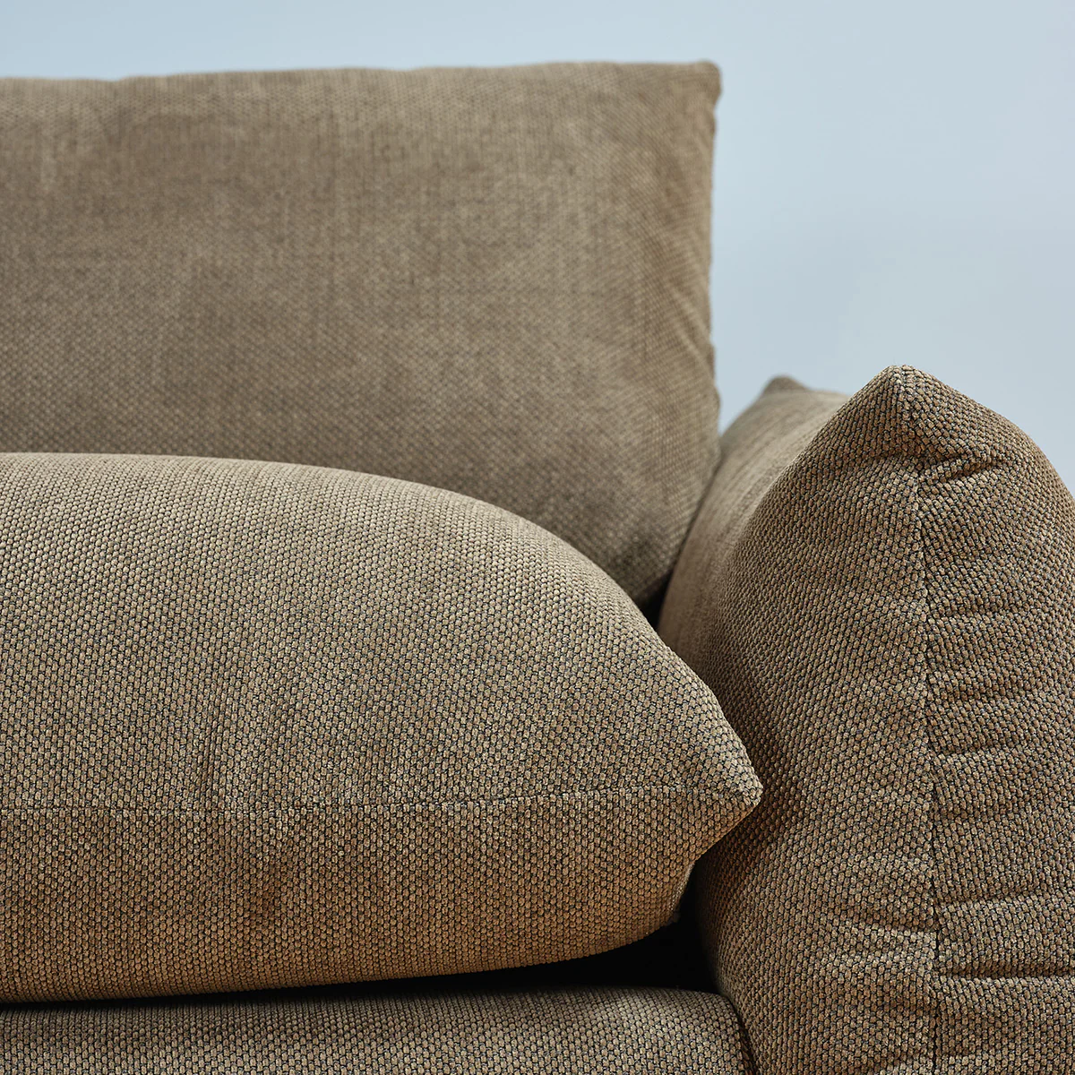 Gerades 3-Sitzer-Sofa aus khakifarbenem meliertem Strukturstoff - Image 6