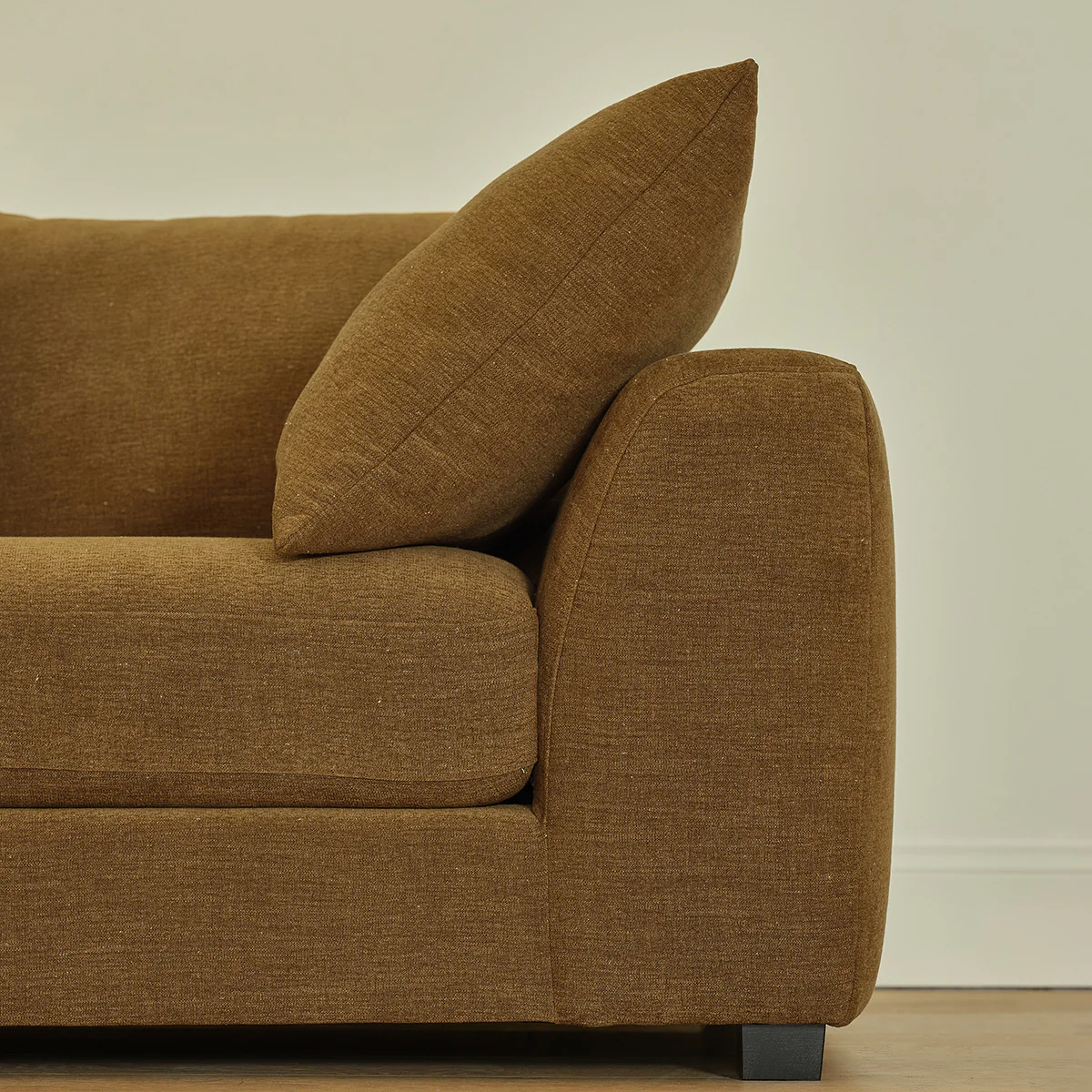 Gerades 3-Sitzer-Sofa aus bronzefarbenem Stoff in Leinenoptik - Image 6
