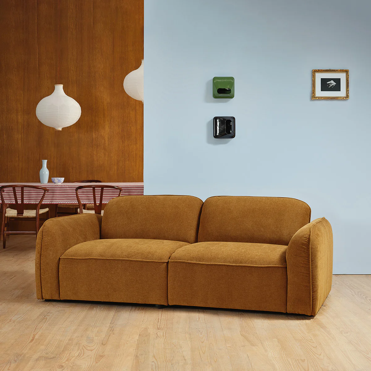 Gerades 3-Sitzer-Sofa in Bronze-Samt - Image 3