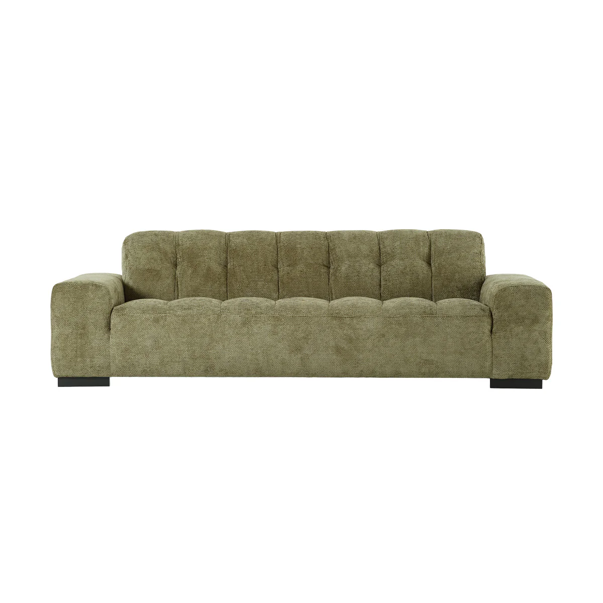 Gerades 4-Sitzer-Sofa aus khakifarbenem Geflechtvelours - Image 2