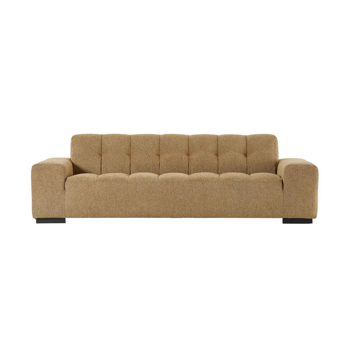 Gerades 4-Sitzer-Sofa aus hellbraun meliertem Strukturstoff - Image 2