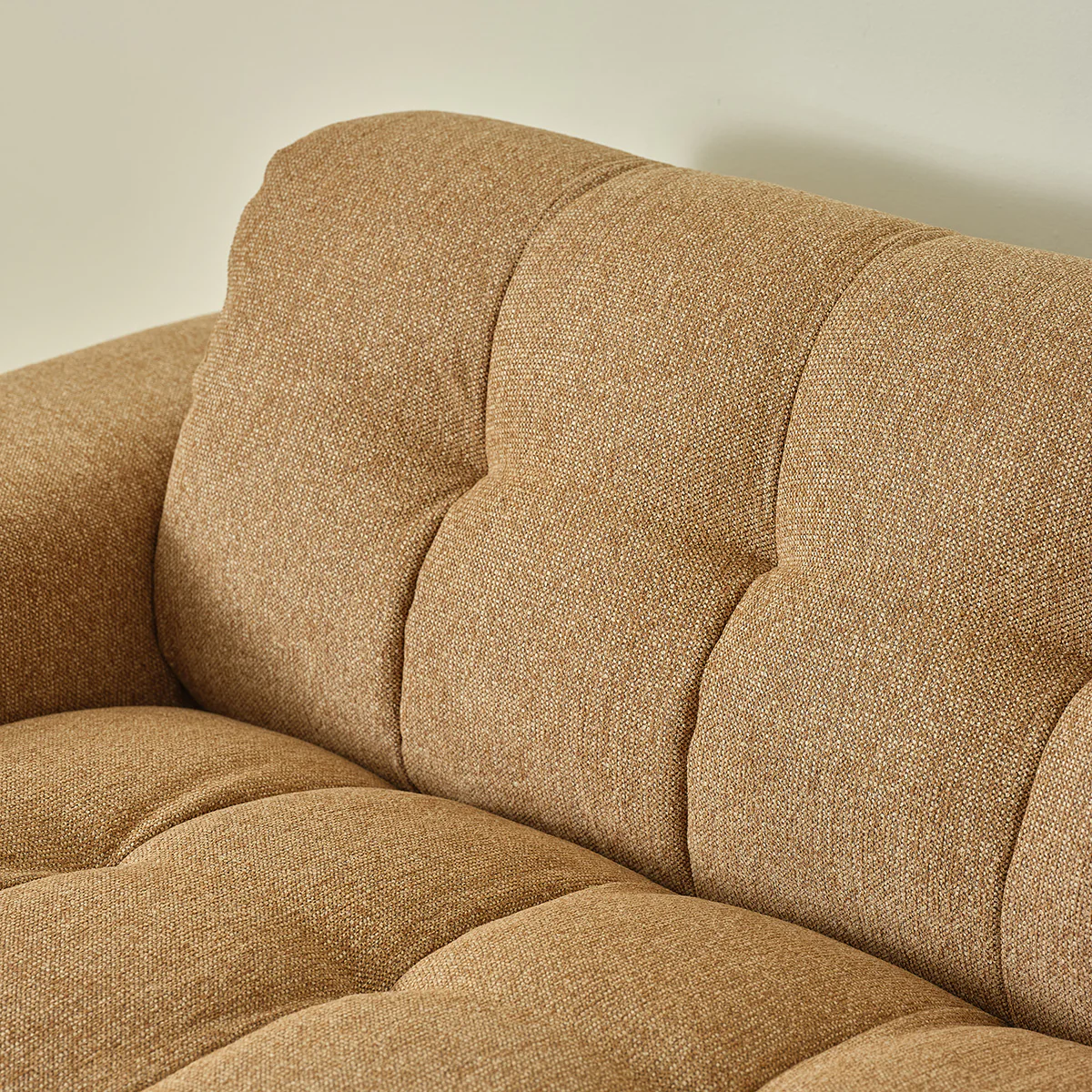 Gerades 4-Sitzer-Sofa aus hellbraun meliertem Strukturstoff - Image 5