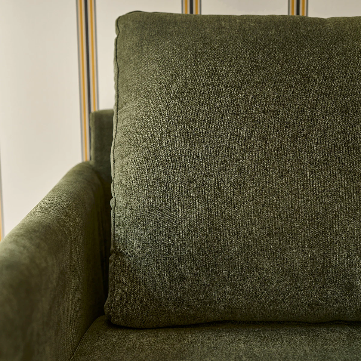 Gerades 3-Sitzer-Sofa aus Massivholz und moosgrünem Samtstoff - Image 6