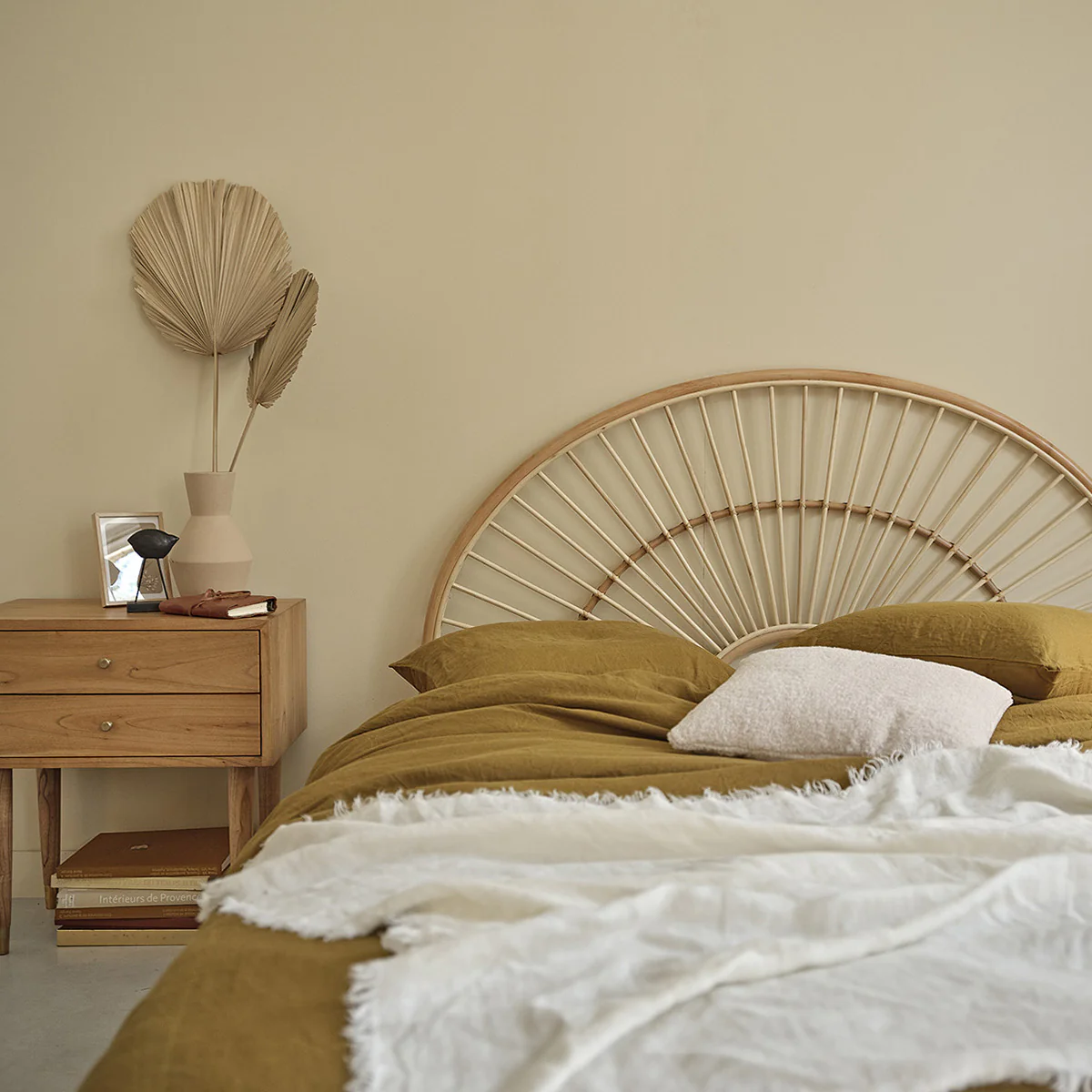 Abgerundetes Kopfteil aus Rattan 160 cm - Image 3