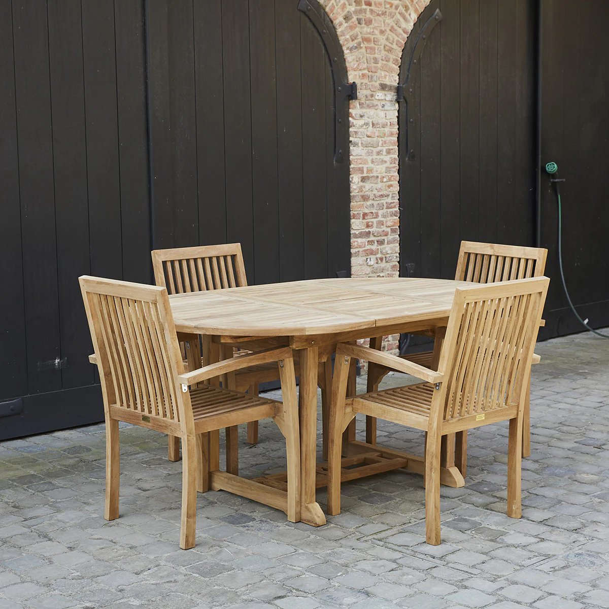 Ausziehbare Gartenmöbel aus massivem Teakholz für 4/6 Pers. - Image 7