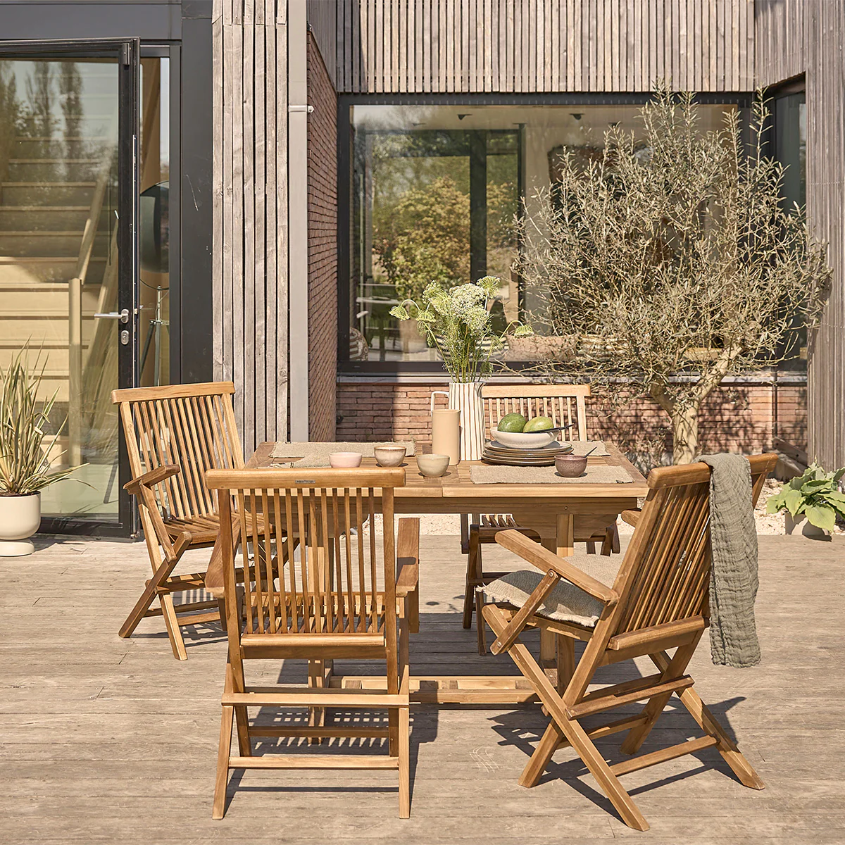 Ausziehbare Gartenmöbel aus geöltem Teakholz 4/8-Sitzer - Image 3