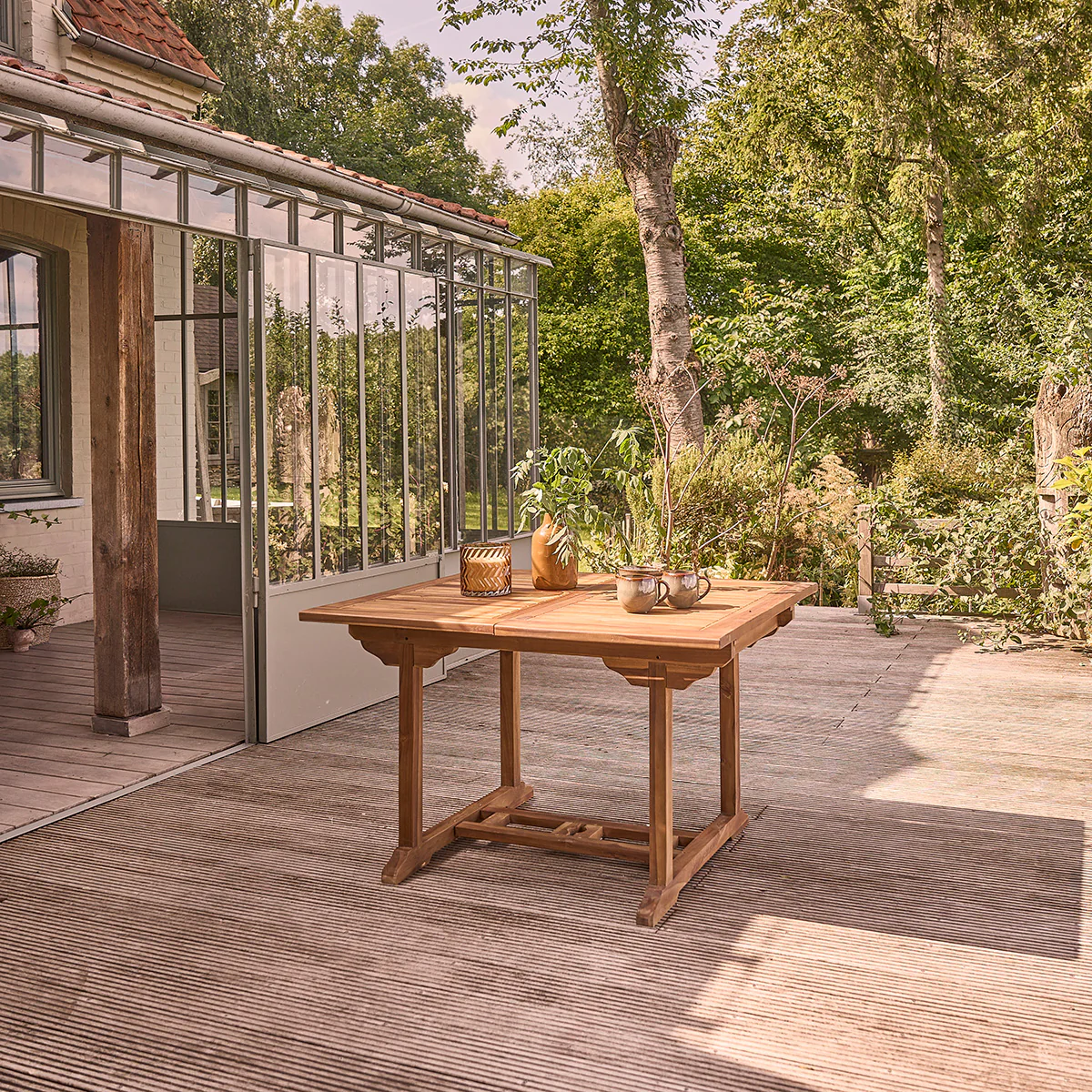 Ausziehbare Gartenmöbel aus geöltem Teakholz 6/8-Sitzer - Image 4