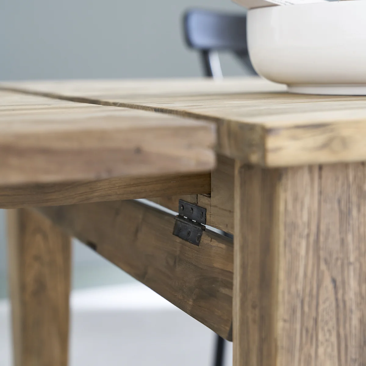 Ausziehbarer Tisch aus massivem recyceltem Teakholz 14 pers. - Image 5
