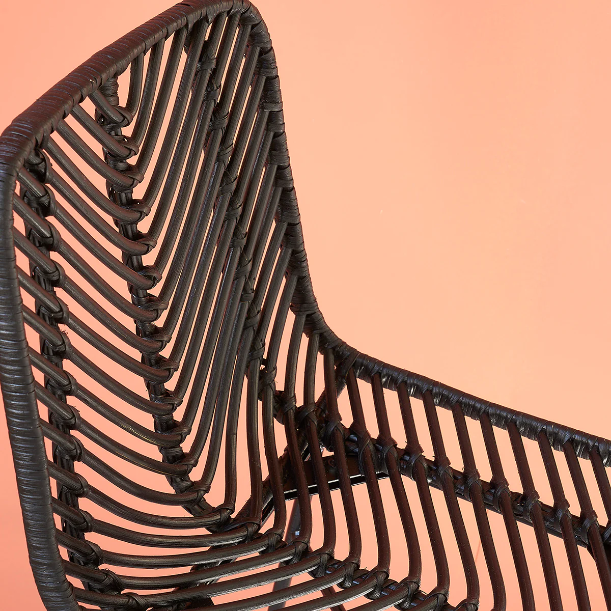 Barhocker aus Rattan und schwarzem Metall - Image 5