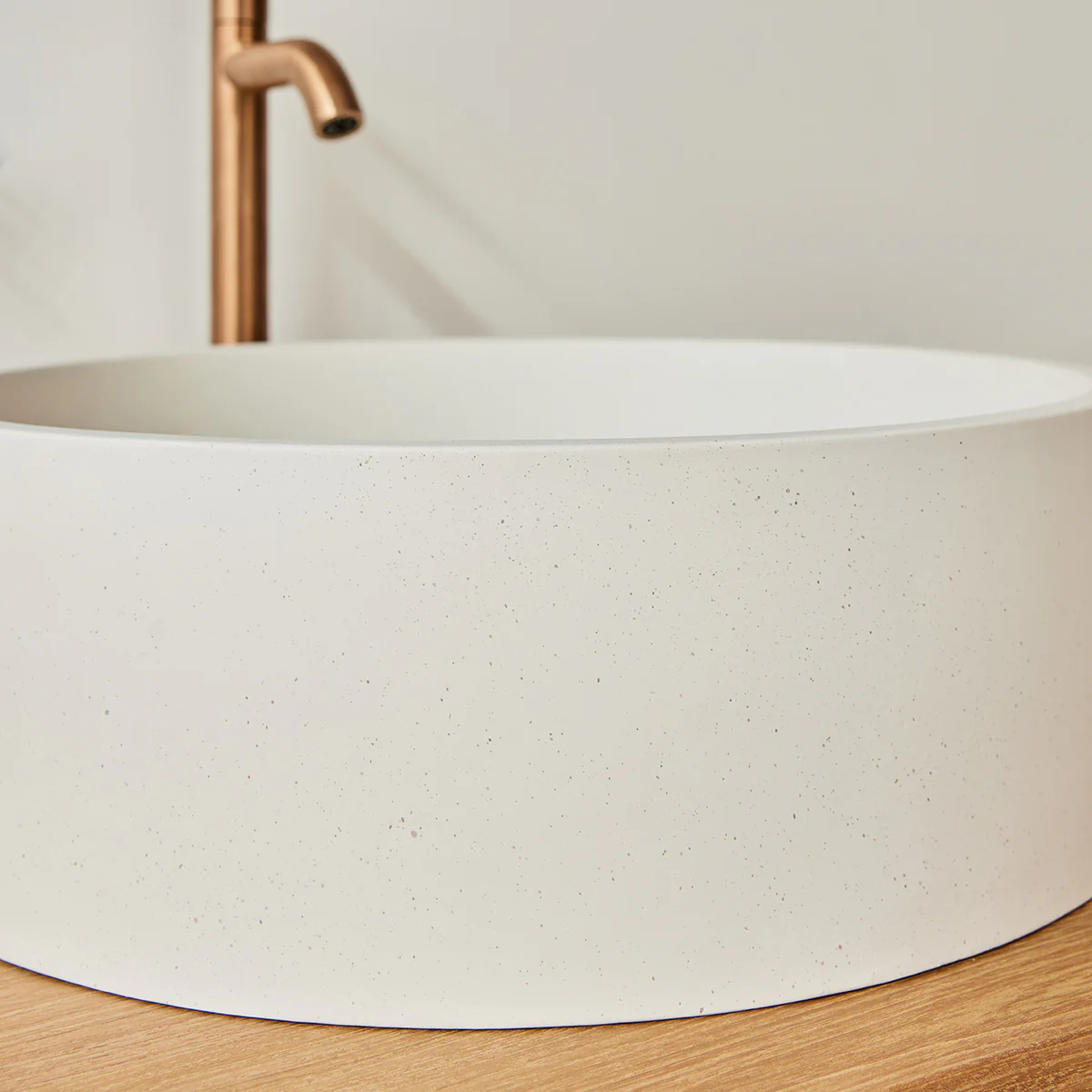 Washbecken aus Beton, beige, Ø37 cm - Image 4