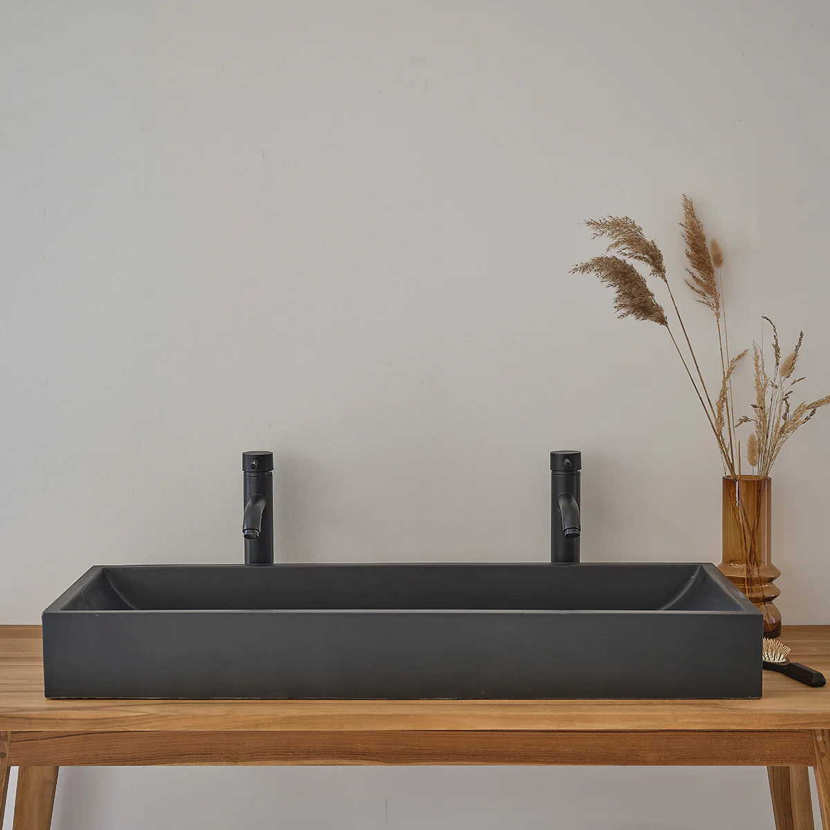 Betonbecken schwarz 100x37 cm - Image 3