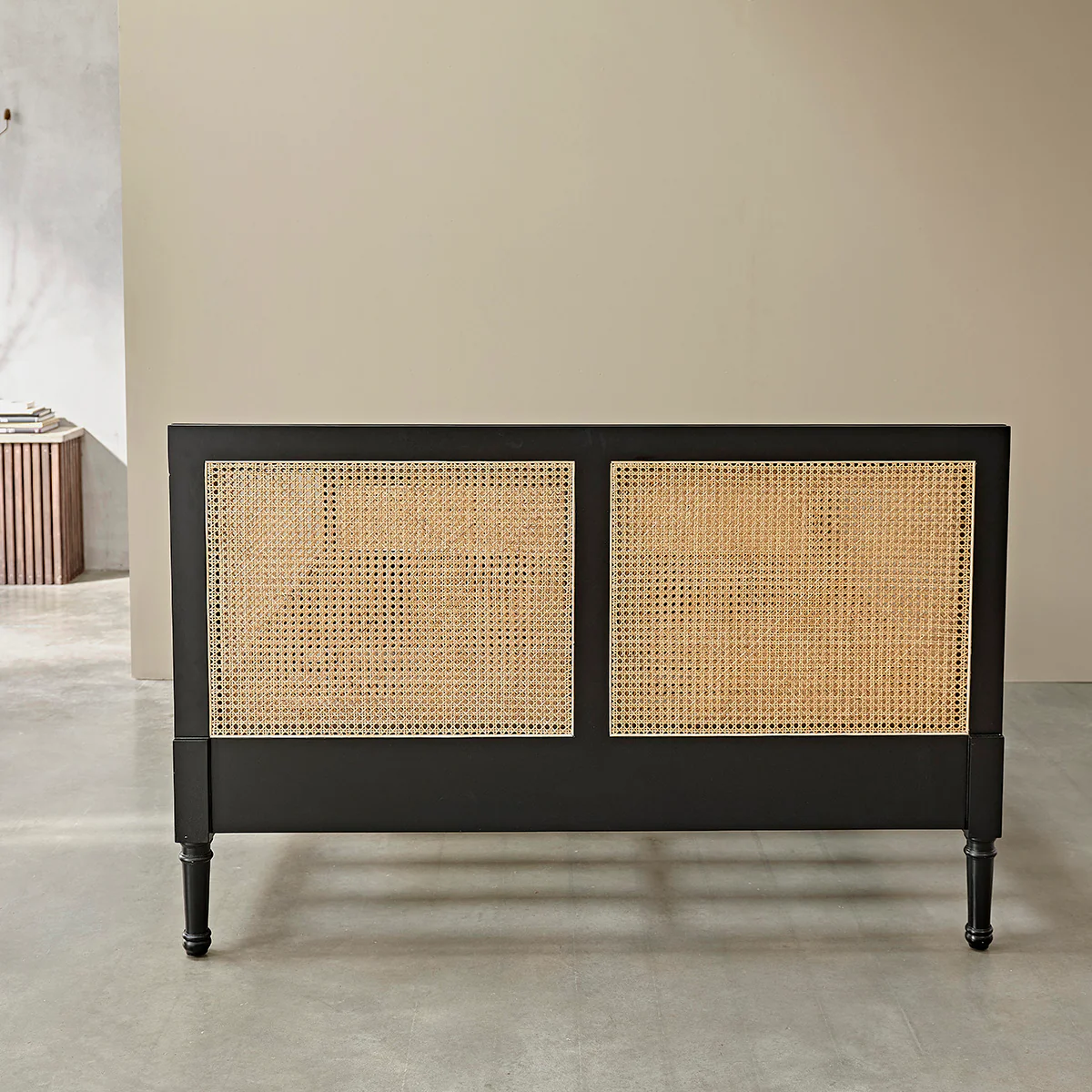Bett aus massivem Mahagoni und mit Rohrgeflecht 160 cm, mit Lattenrost - Image 6