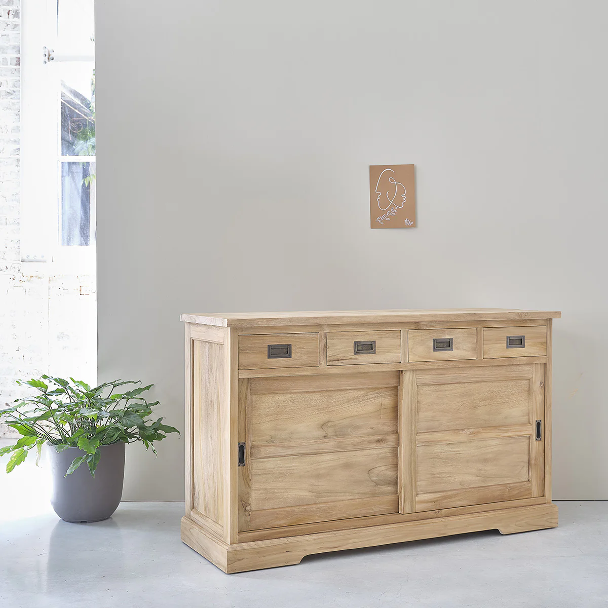 Buffet aus massivem Teakholz 150 cm - Image 3