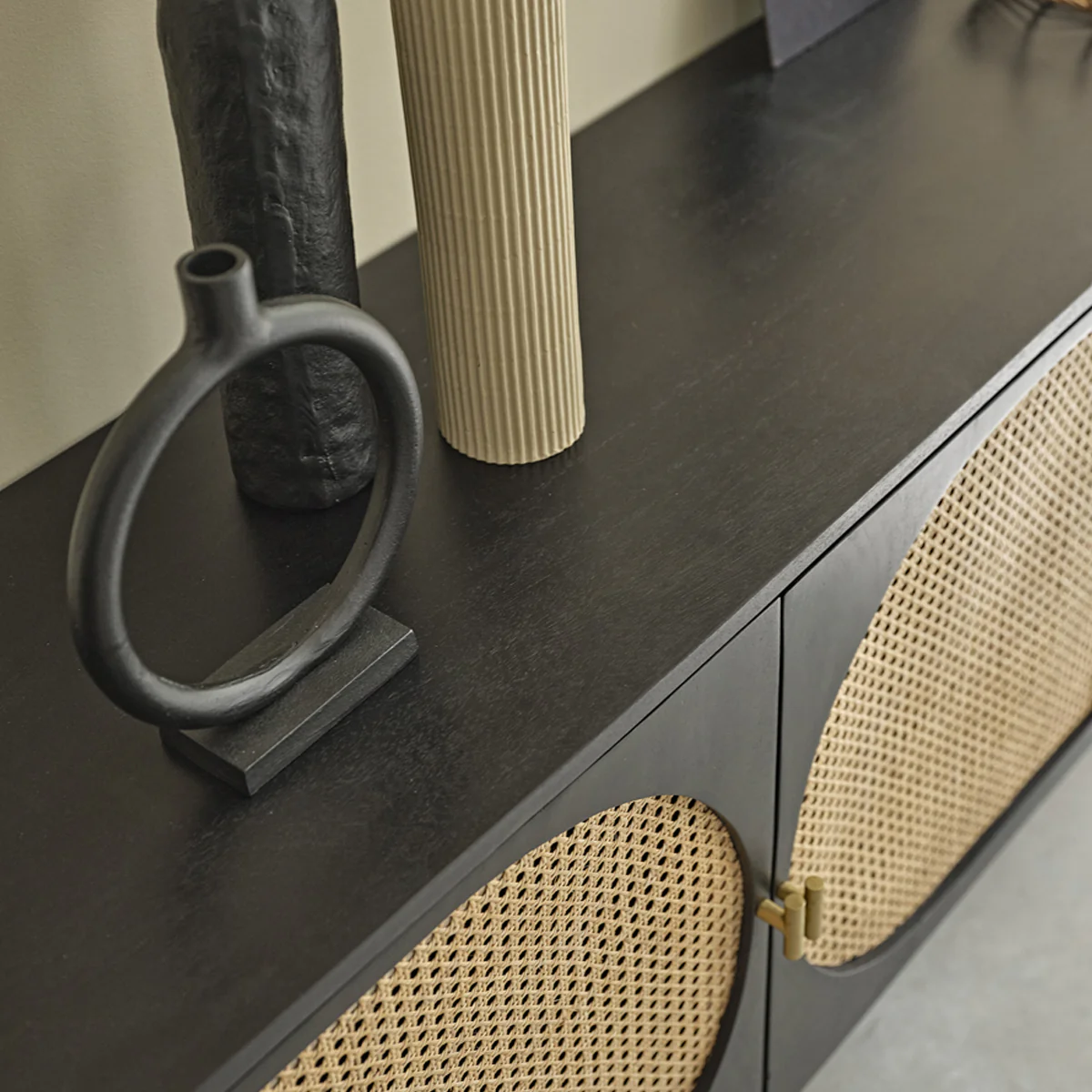 Sideboard aus massivem Mangoholz und mit Rohrgeflecht 160 cm - Image 6