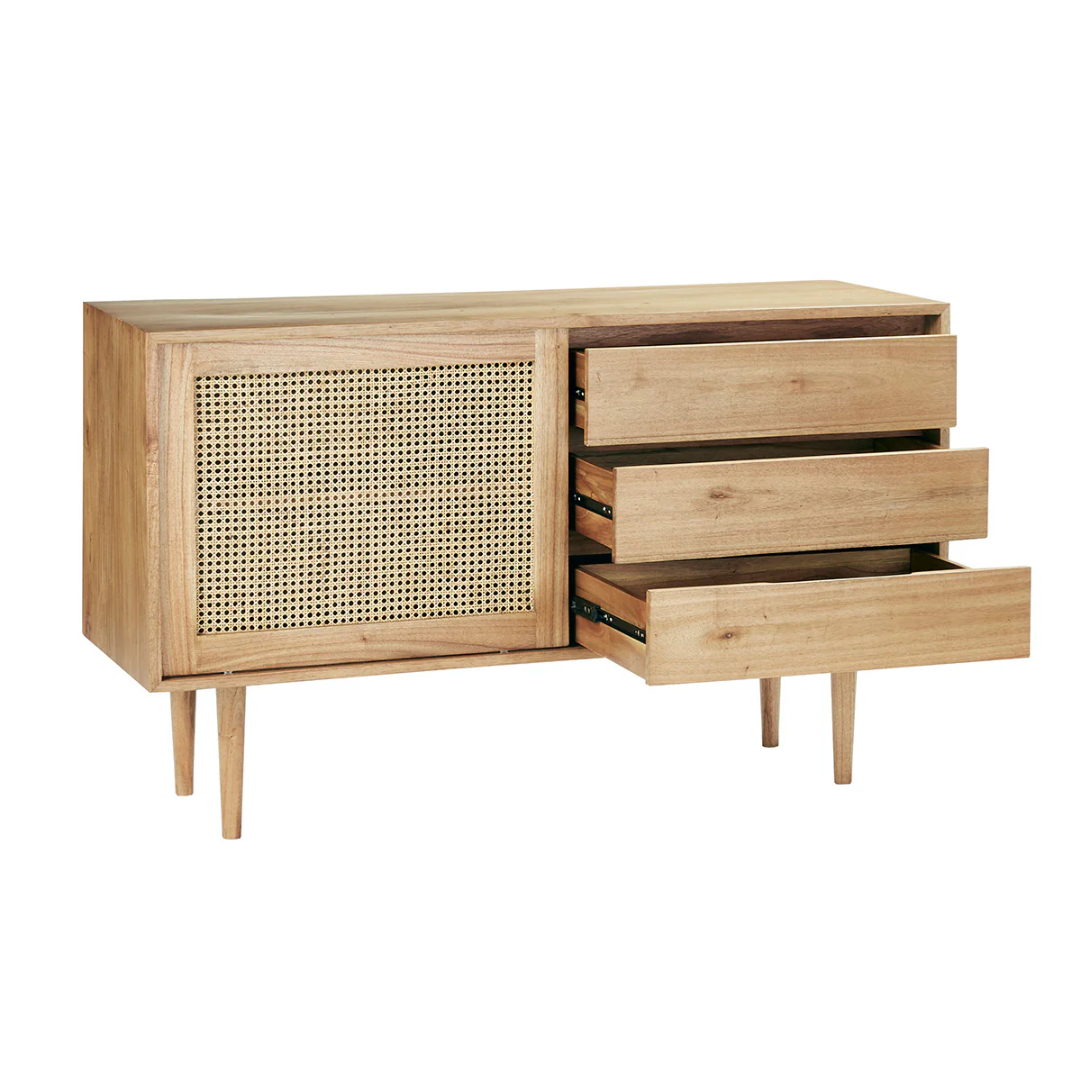 Buffet aus massivem Mindi und Rohrgeflecht 135 cm - Image 4