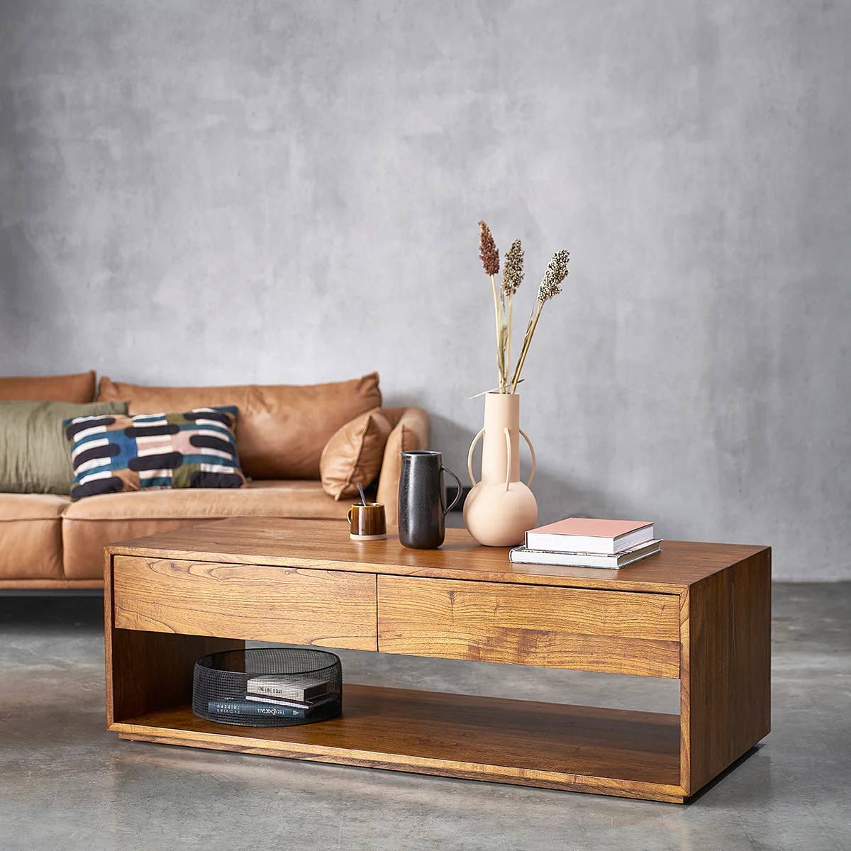 Couchtisch aus massivem Mindiholz mit Nussbaum-Oberfläche, 140 cm - Image 6