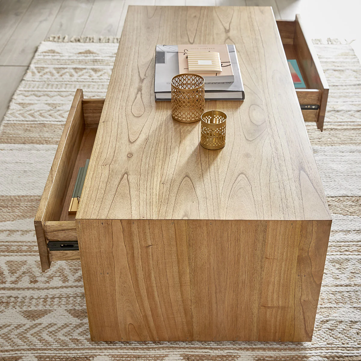 Couchtisch aus massivem Mindi-Holz 140 cm - Image 5