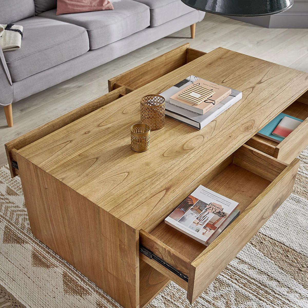 Couchtisch aus massivem Mindi-Holz 140 cm - Image 6