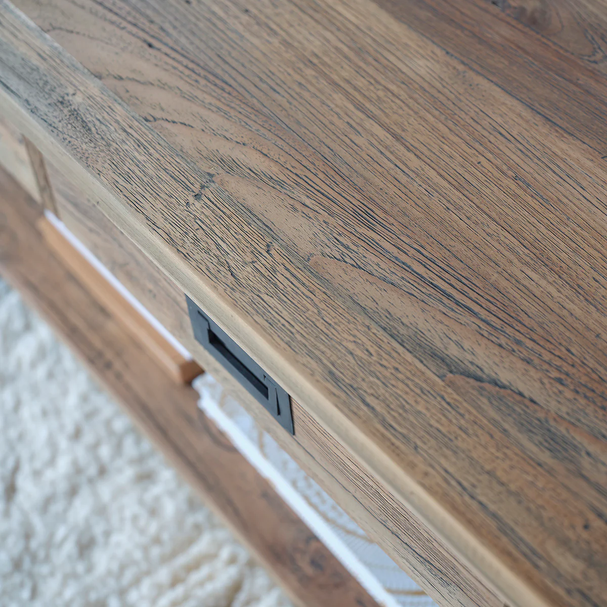 Couchtisch aus recyceltem massivem Teakholz 120 cm - Image 3
