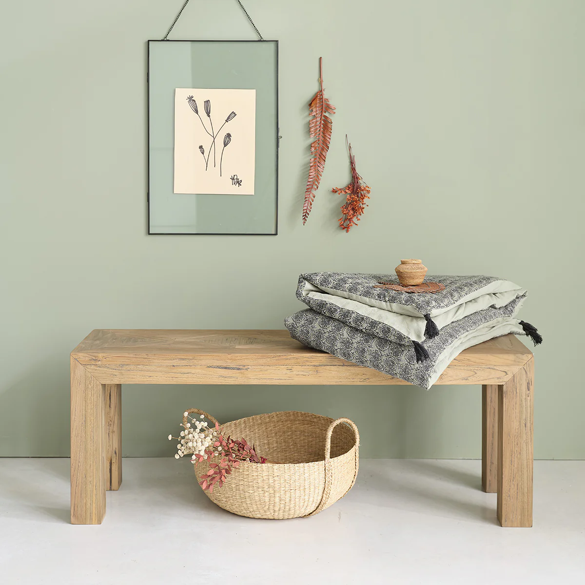 Bank aus recyceltem massivem Teakholz 120 cm