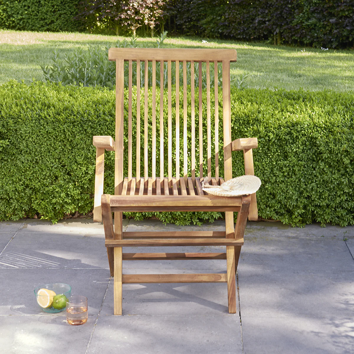 Klappbarer Gartensessel massives geöltes Teakholz (4er Set) - Image 4