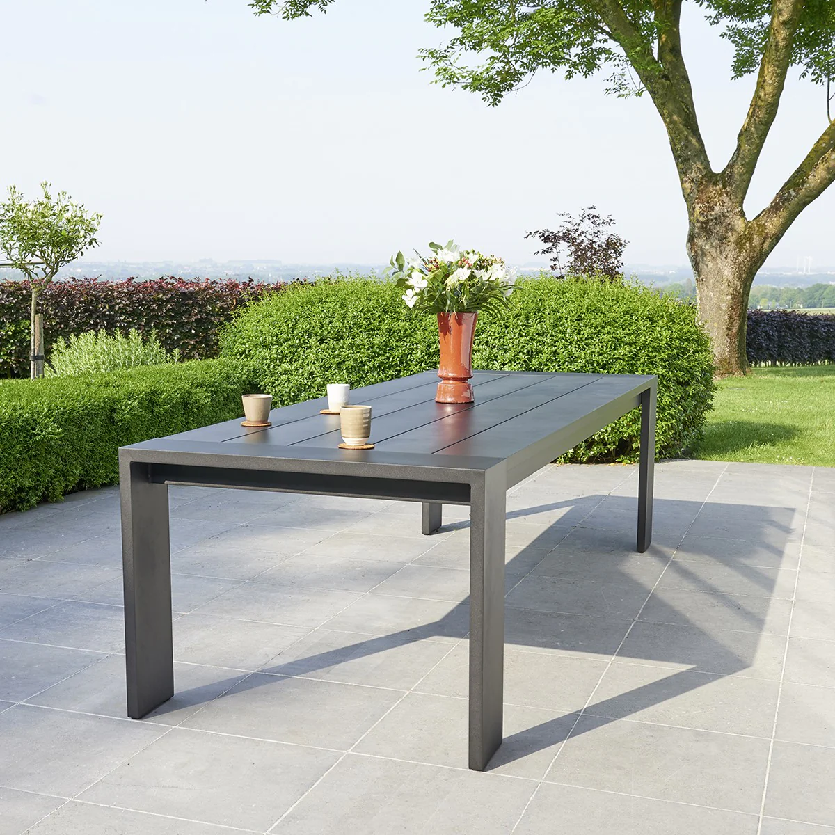Gartenlounge aus Aluminium und schwarzem Textilene 8 Sitze - Image 3