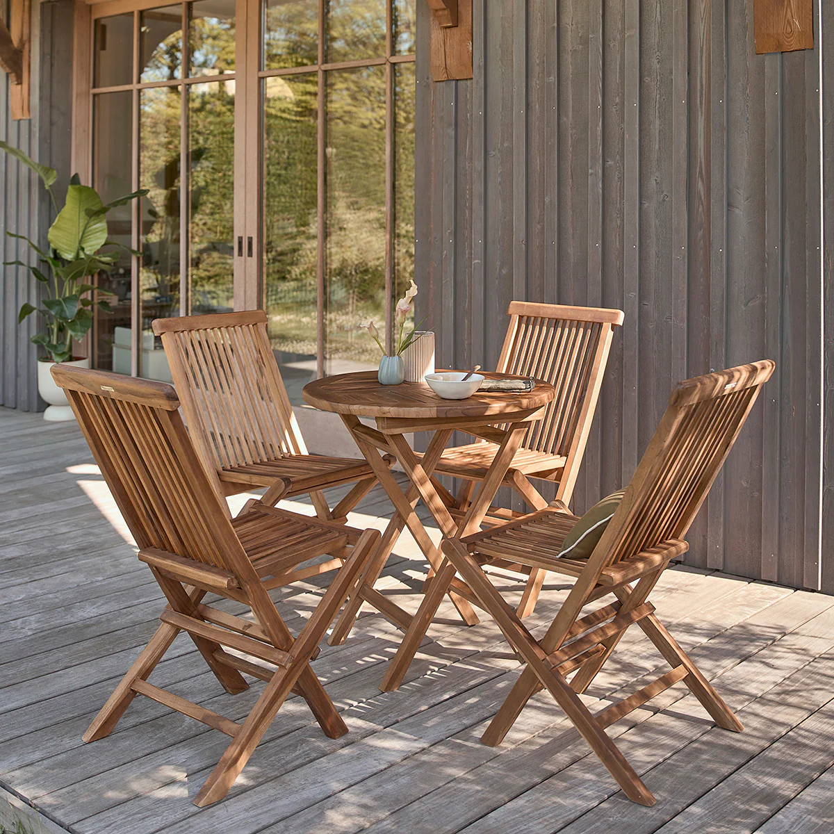 Gartenlounge aus geöltem Teakholz 4 pers.