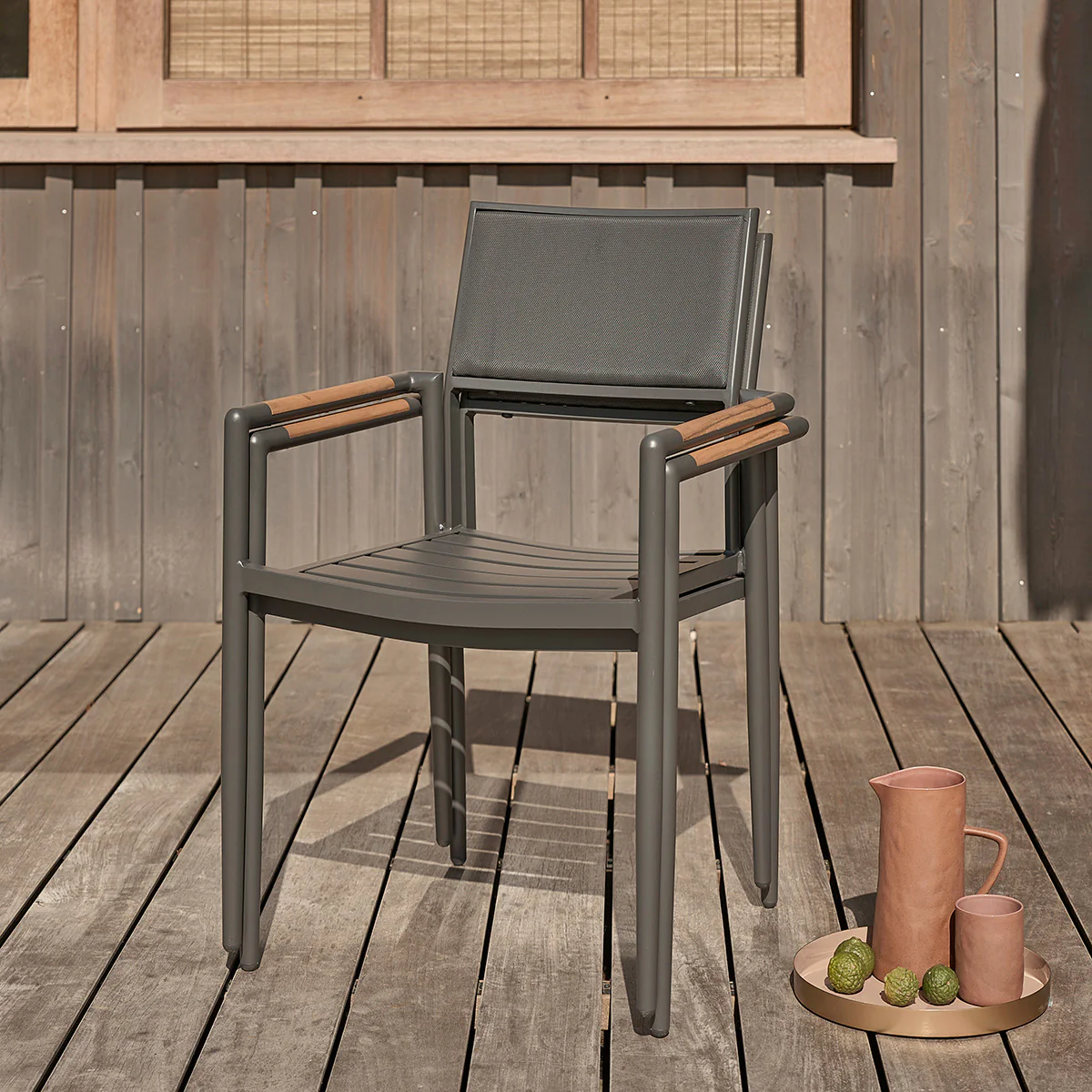 Gartensessel aus massivem Teakholz und Aluminium - Image 6
