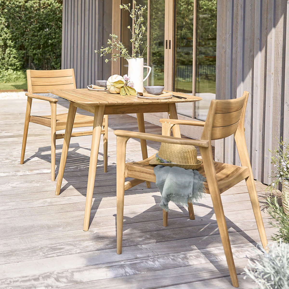 Gartensessel aus massivem Teakholz (2er Set) - Image 7