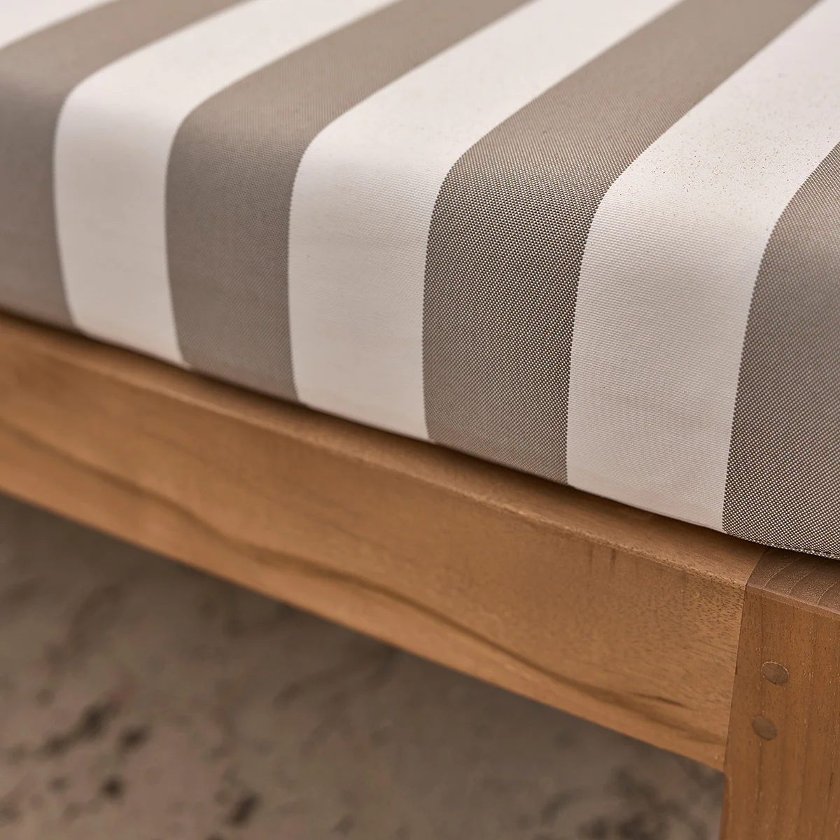 Gartensofa aus massivem Teakholz, gestreift - Image 6