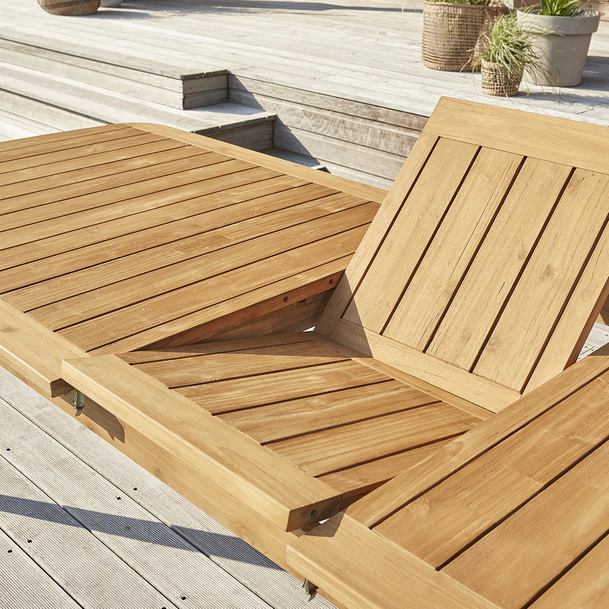 Ausziehbarer Gartentisch aus massivem recyceltem Teakholz für 10/12 Pers. - Image 5