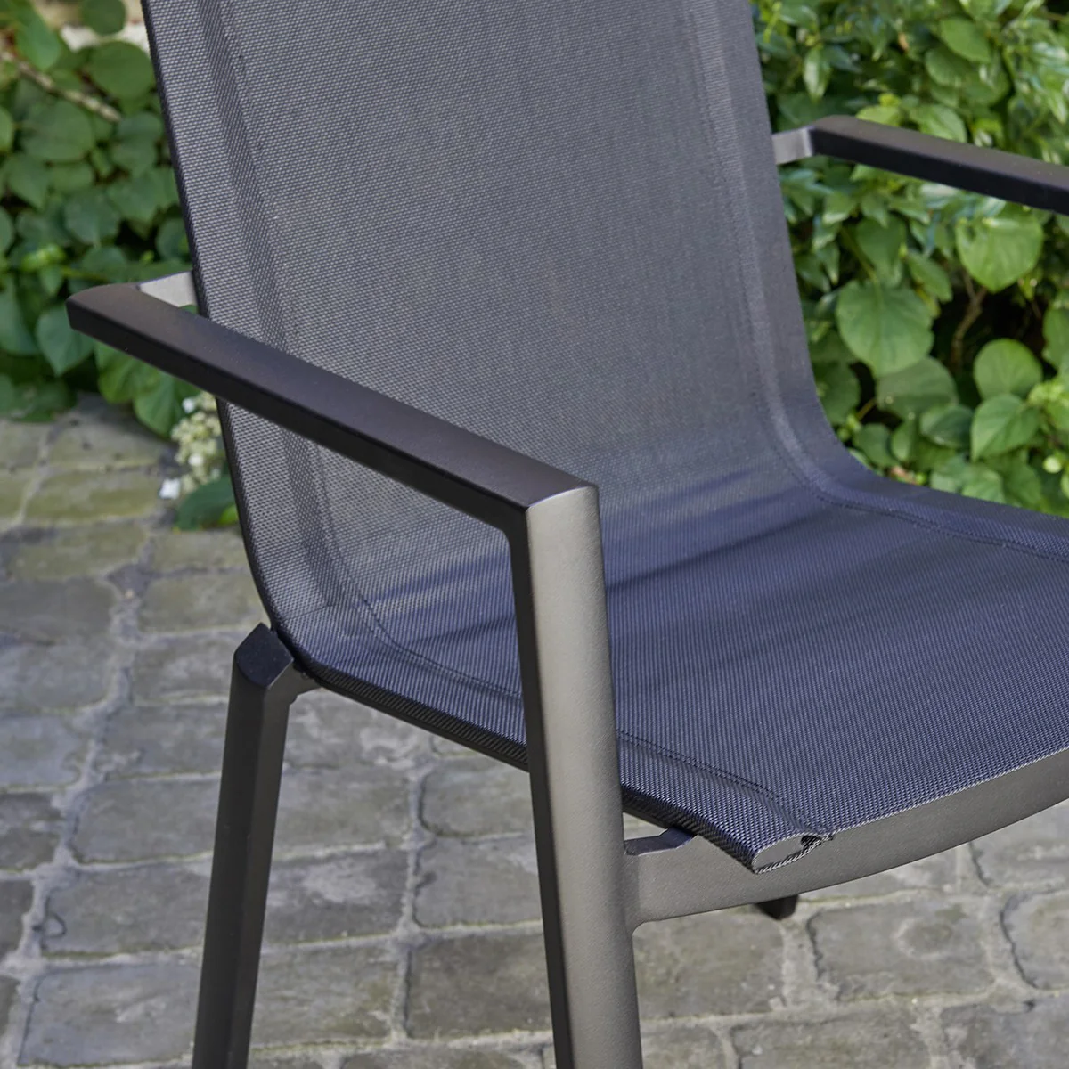 Gartensessel aus Aluminium und grauem Textilene - Image 5