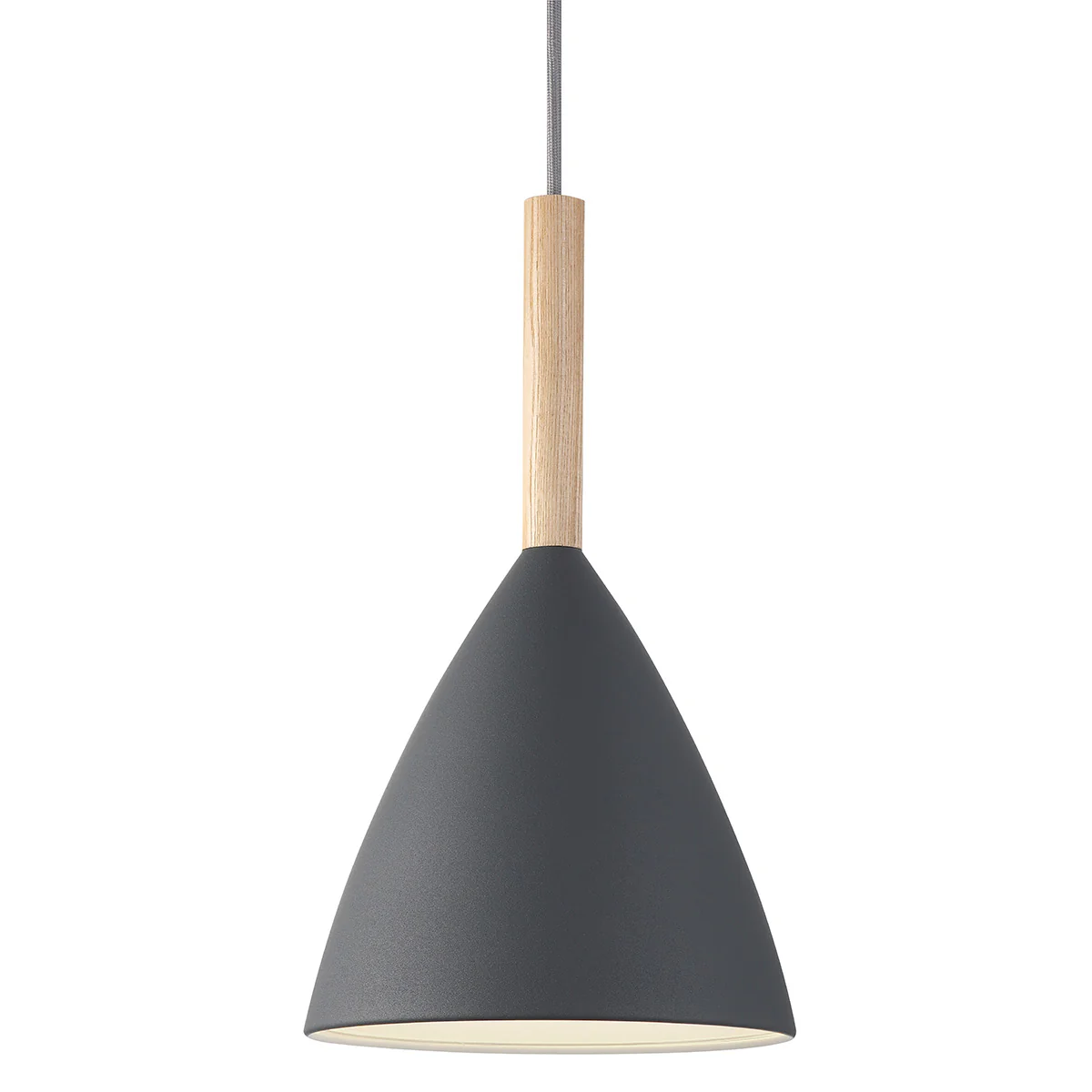 Hängeleuchte aus Metall und Holz - 20 cm grau - Image 2