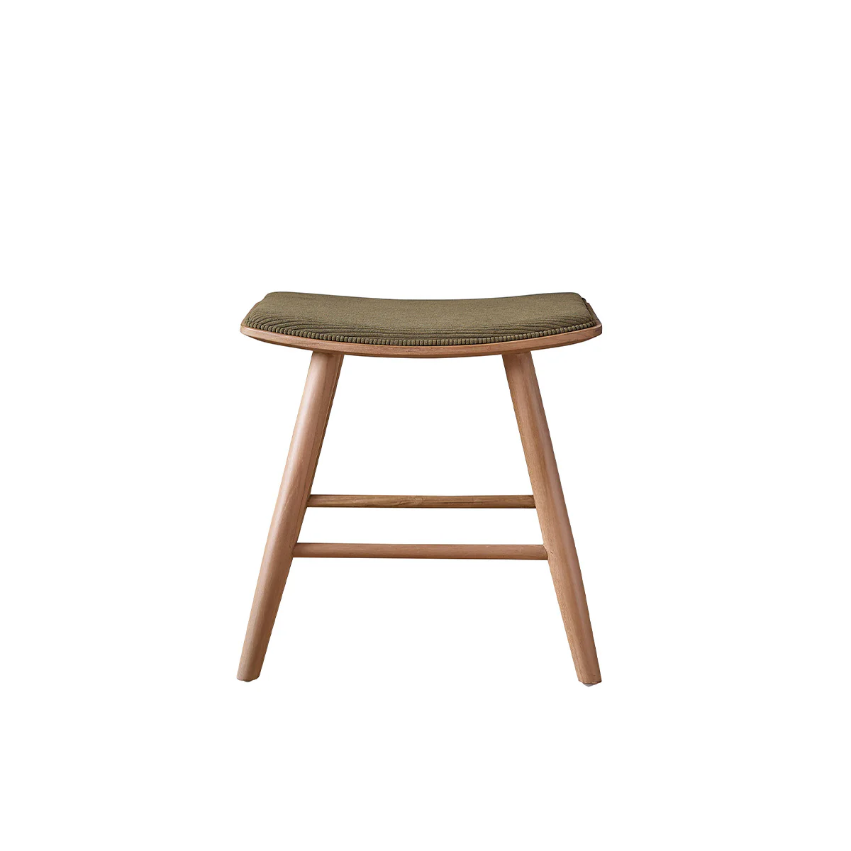 Barhocker aus Teakholz, Sitzfläche aus Cord 45 cm - Image 2