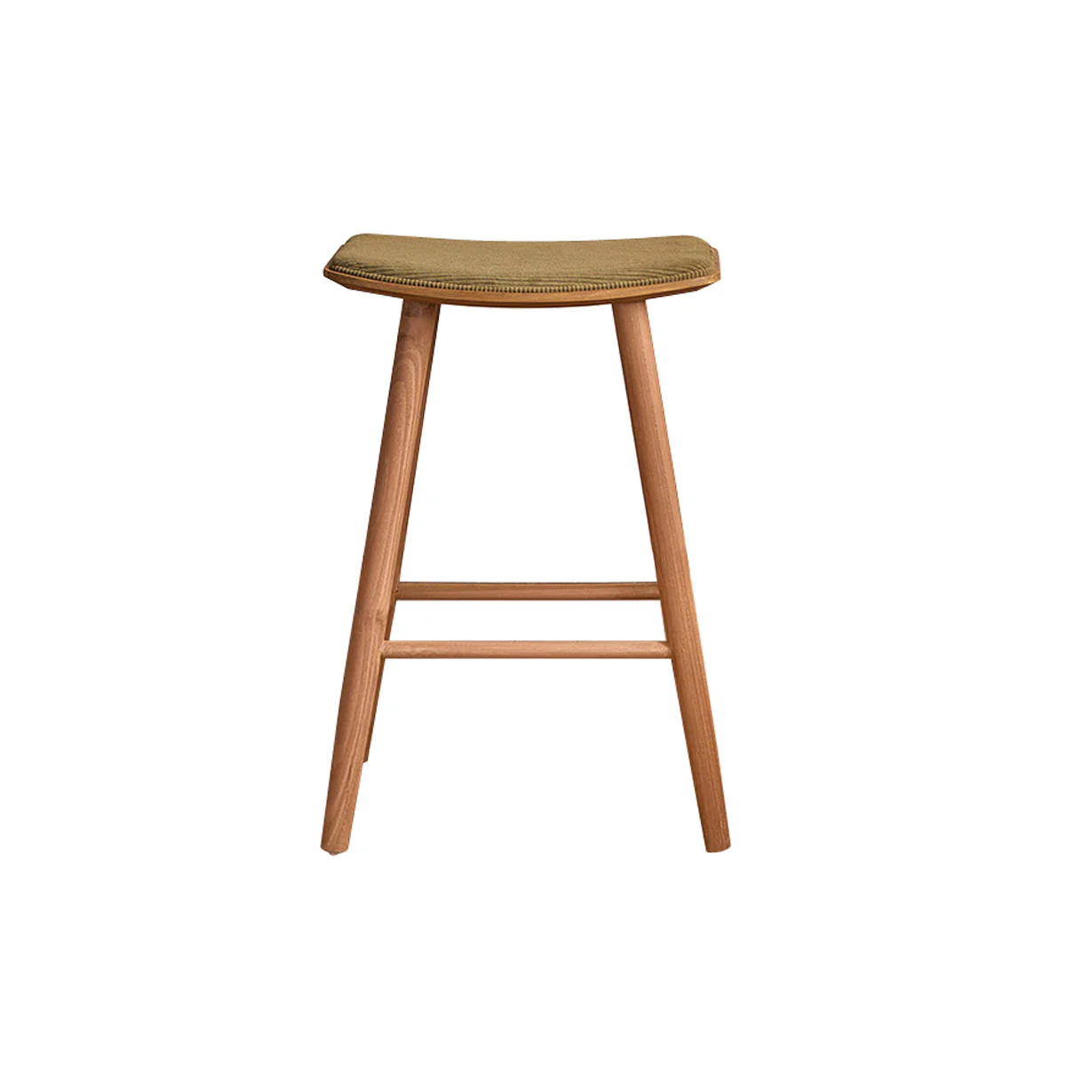 Barhocker aus massivem Teakholz und Sitzfläche aus Cord 65 cm - Image 2