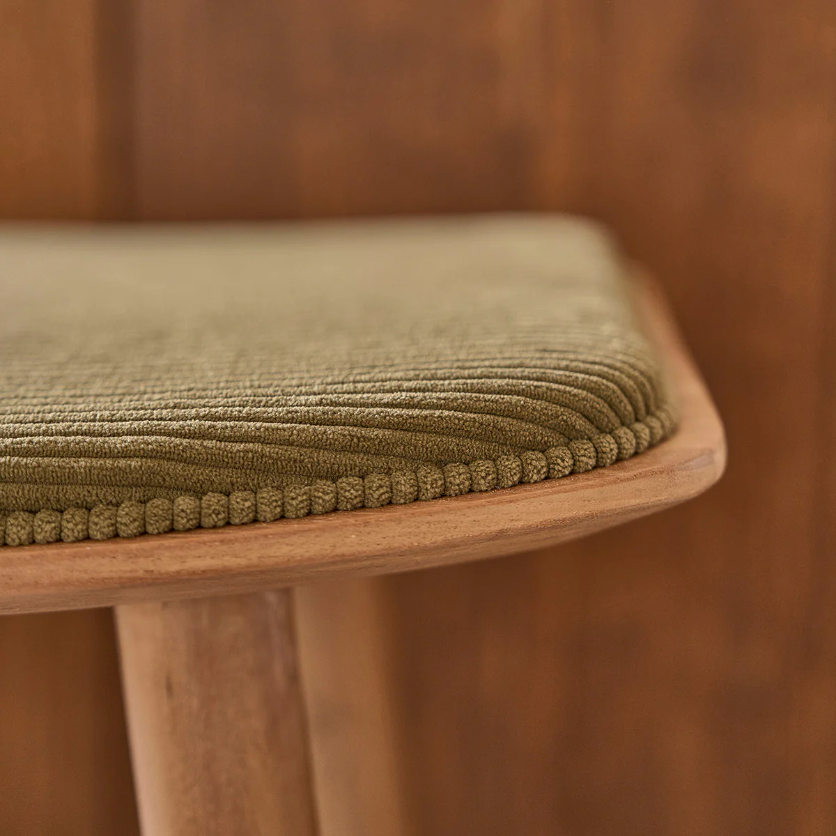 Barhocker aus massivem Teakholz und Sitzfläche aus Cord 65 cm - Image 7