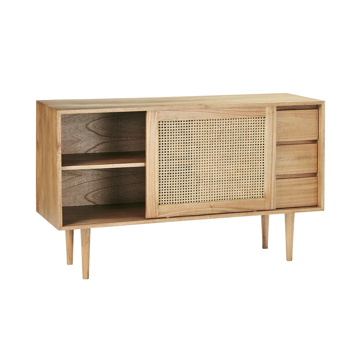 Kommode aus massivem Mindi und Rohrgeflecht 135 cm - Image 3
