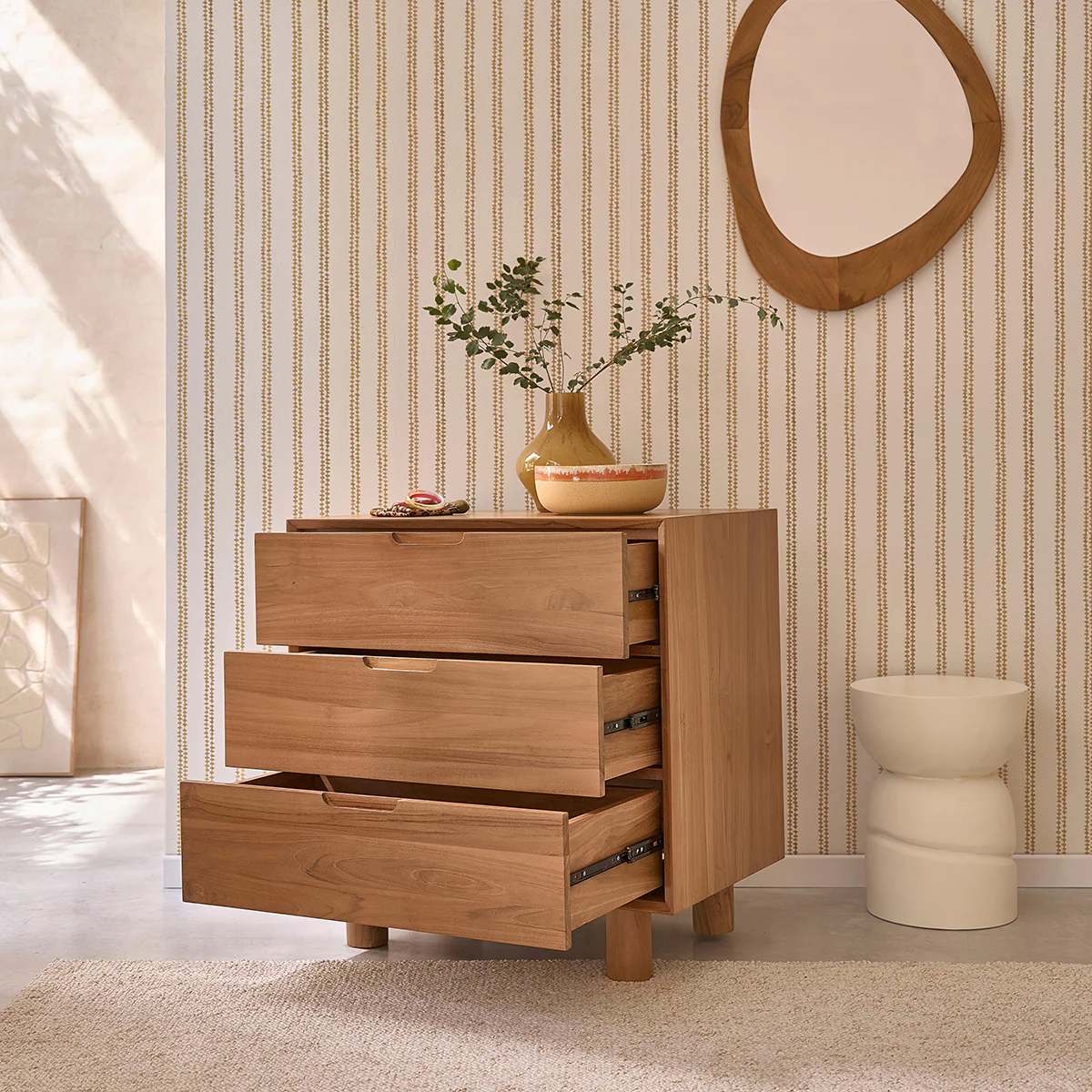 Kommode aus Teakholz 80 cm - Image 3