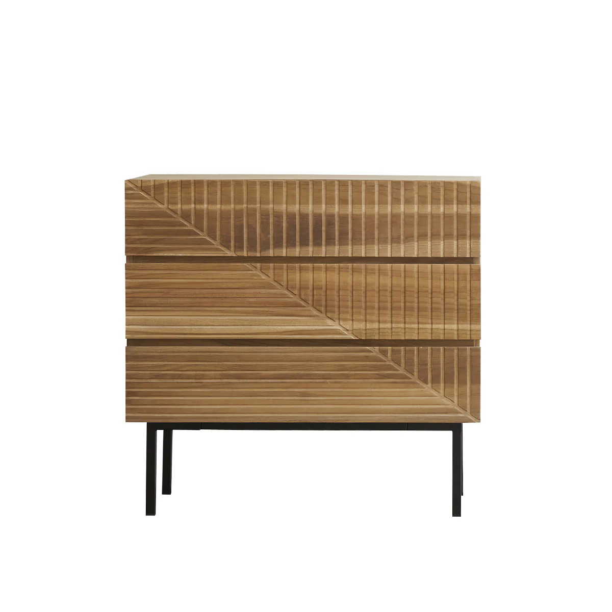 Kommode aus massivem Teakholz 95 cm - Image 2