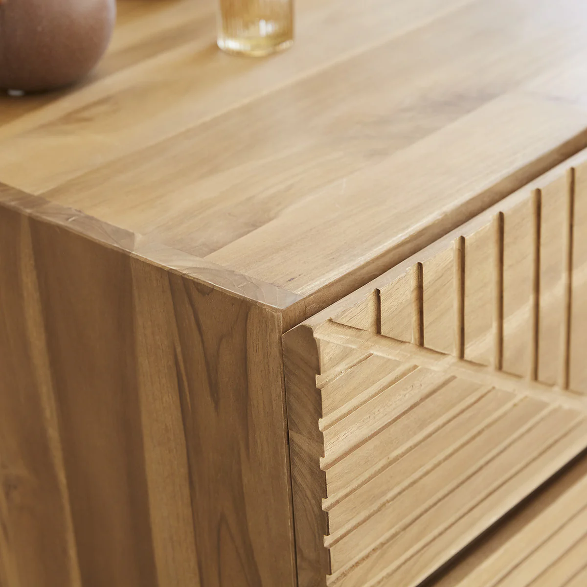 Kommode aus massivem Teakholz 95 cm - Image 6