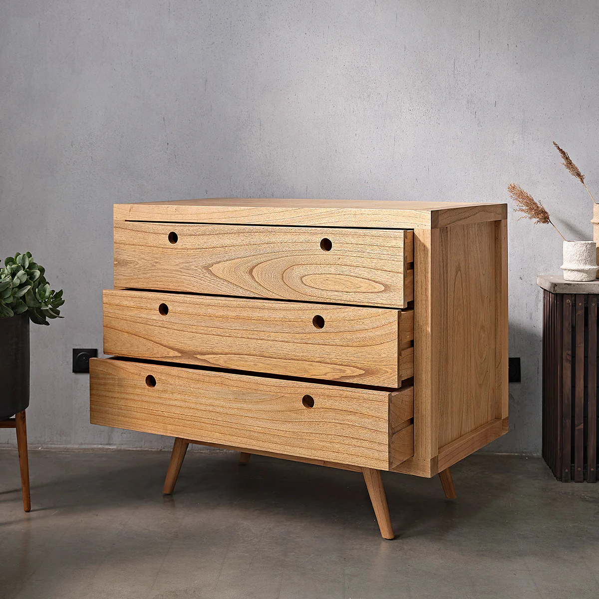 Kommode aus massivem Mindi 110 cm - Image 4