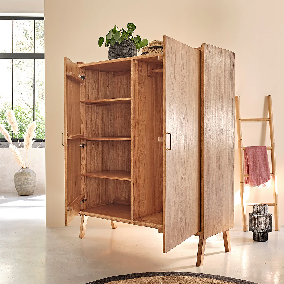 Schrank aus massivem Mindi 180 cm - Image 4