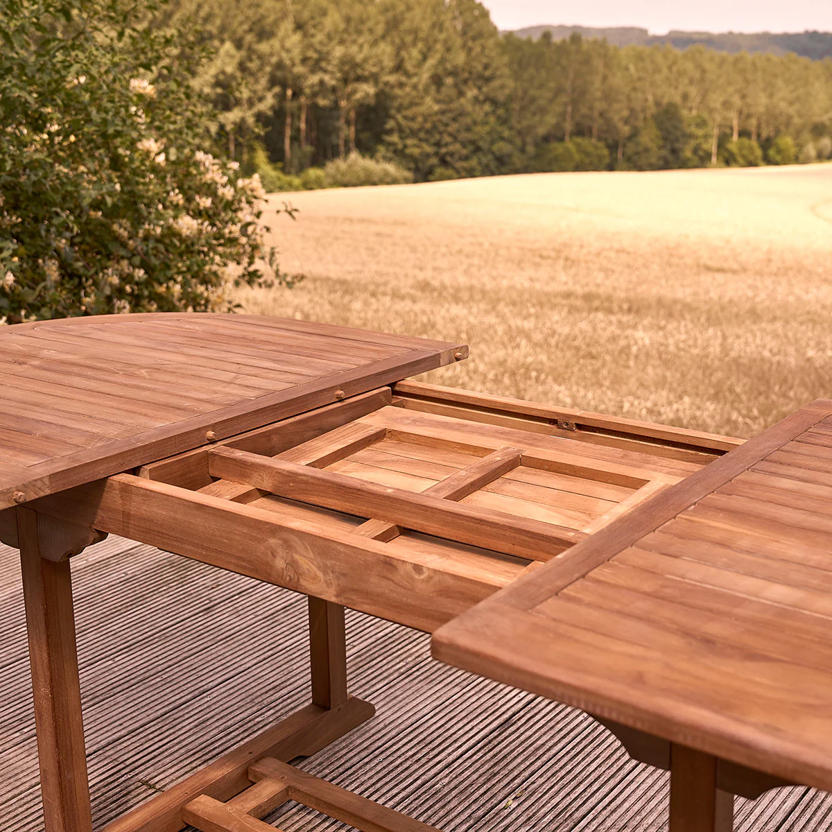 ausziehbarer ovaler Gartentisch aus geöltem Teakholz 8/10 Sitze - Image 5