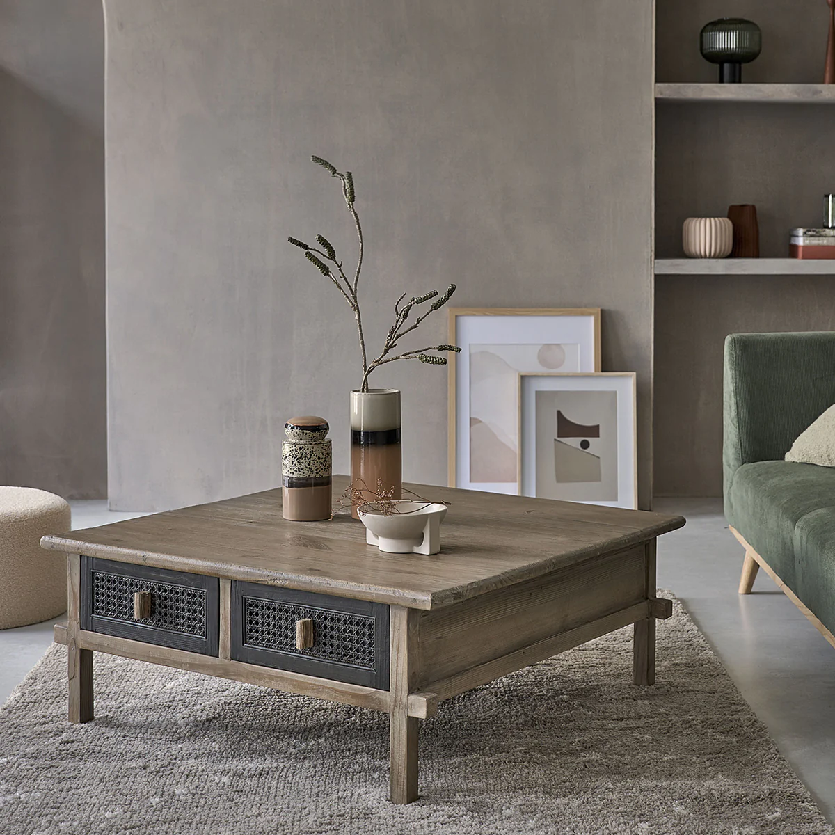 Couchtisch aus recyceltem massivem Holz 100 cm - Image 3