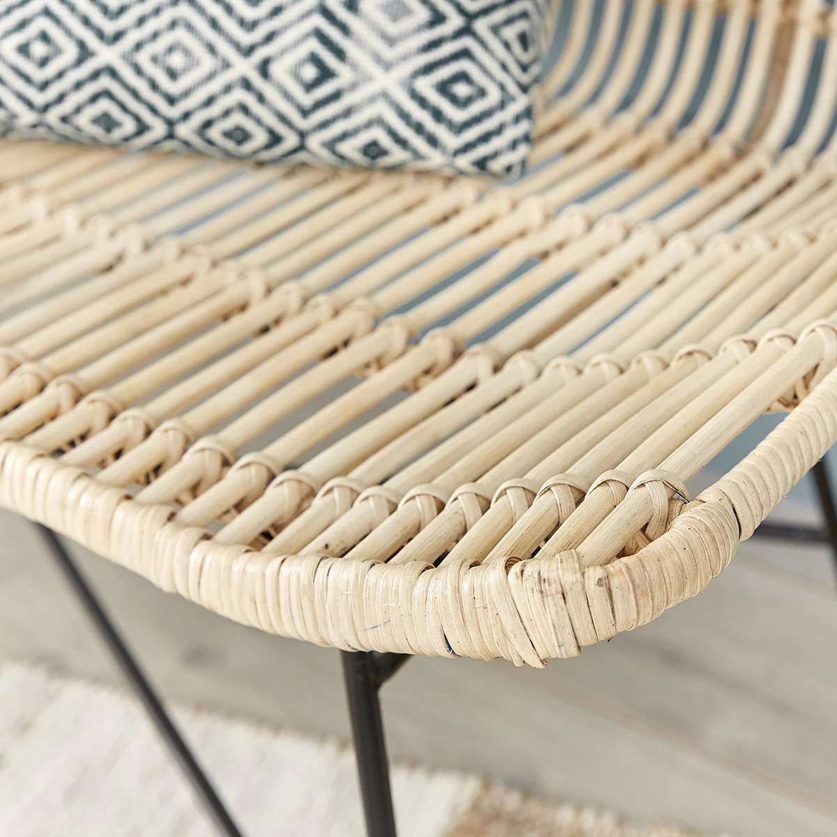 Sofa aus Rattan und Metall 120 - Image 3