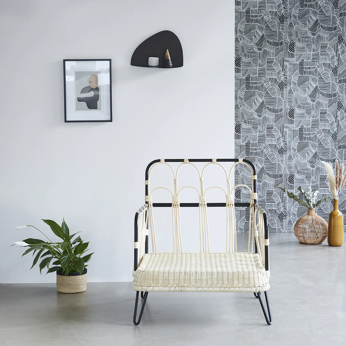 Sessel aus Rattan und Metall - Image 4
