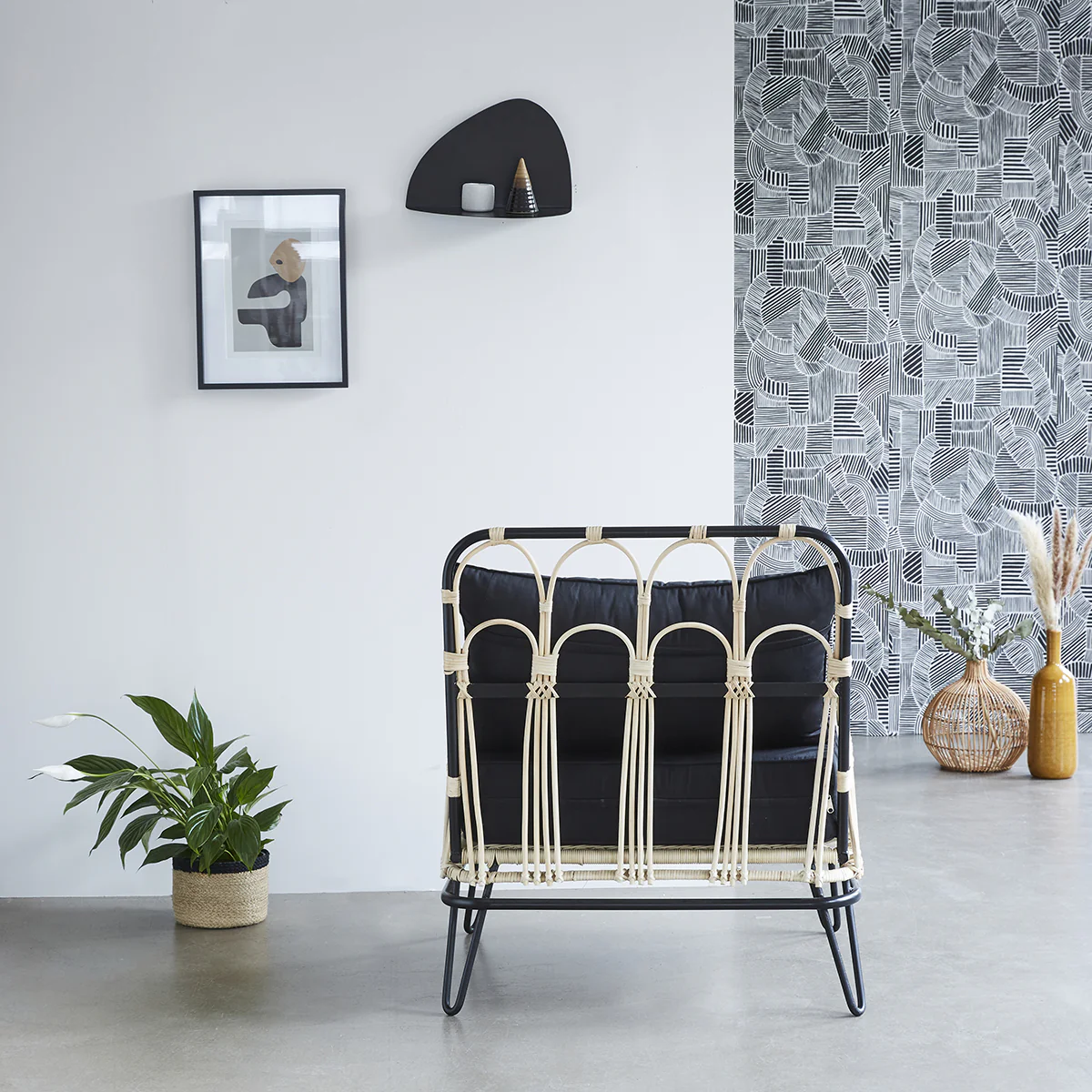 Sessel aus Rattan und Metall - Image 5