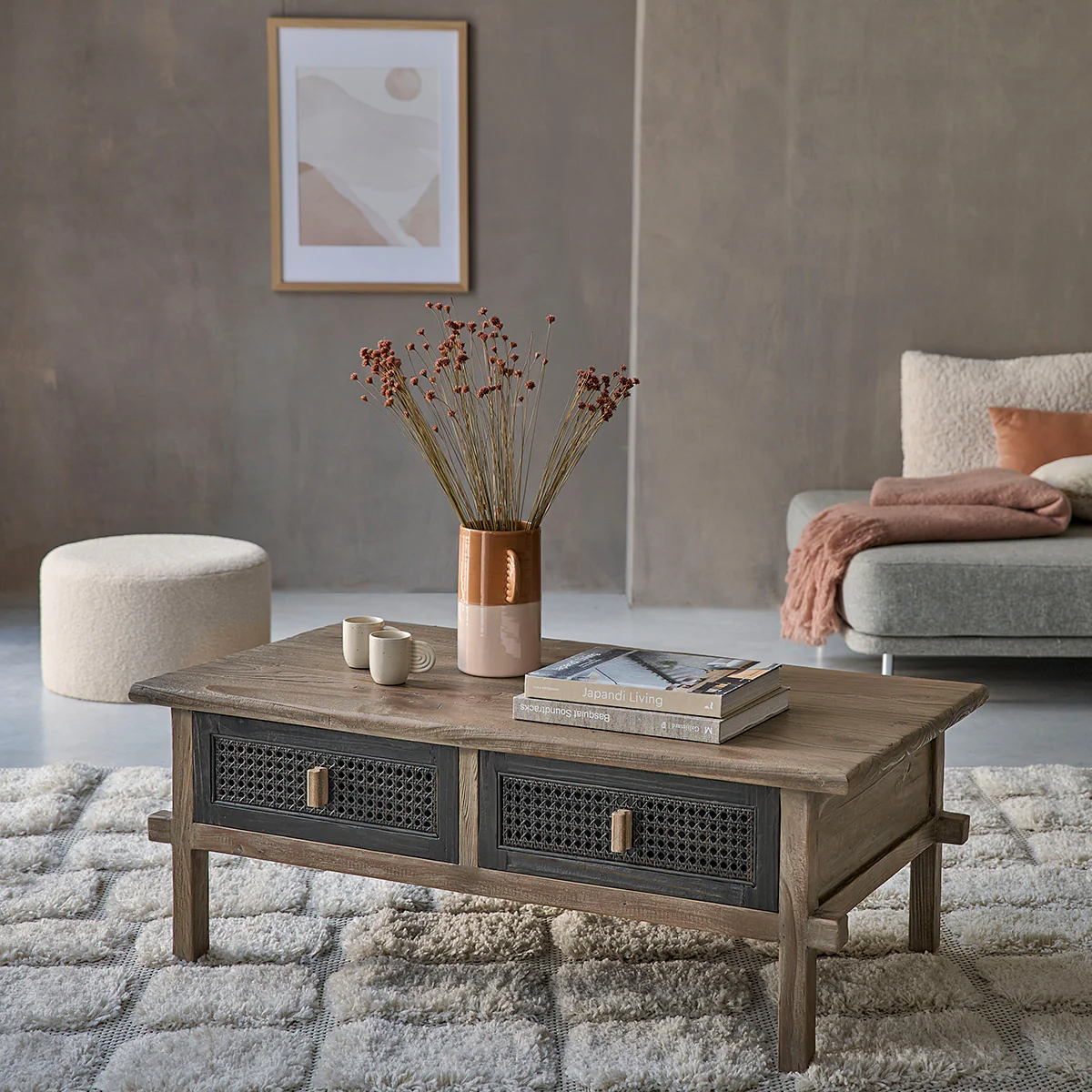 Couchtisch aus recyceltem massivem Holz 110 cm - Image 3