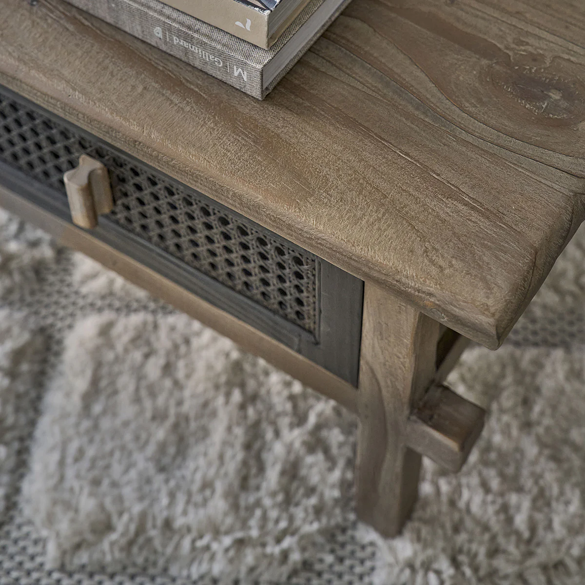Couchtisch aus recyceltem massivem Holz 110 cm - Image 5