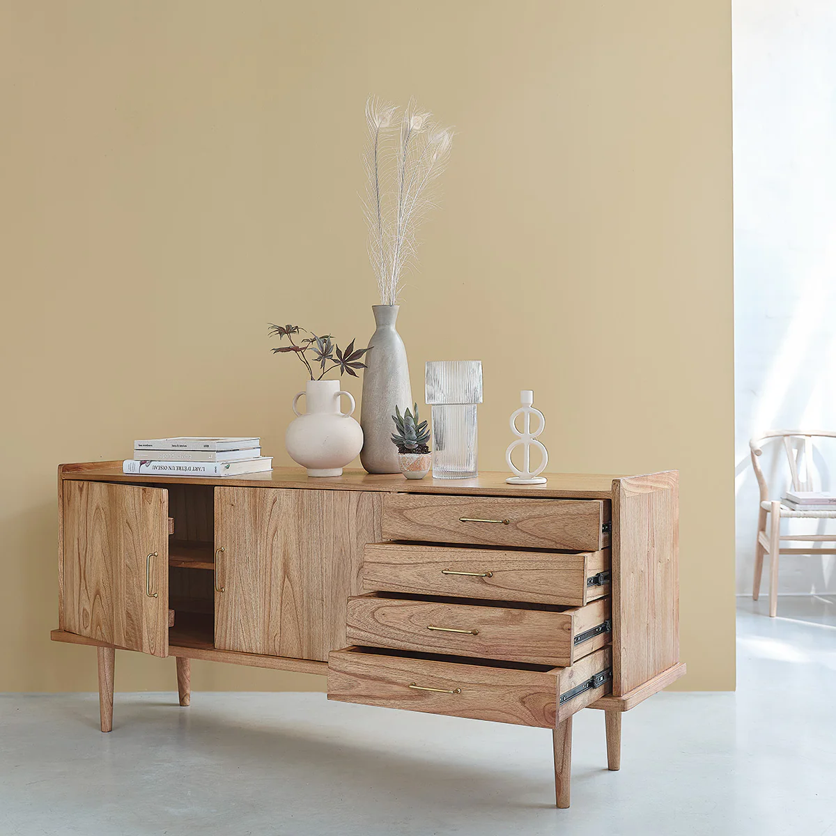 Kommode aus massivem Mindi 175 cm - Image 3